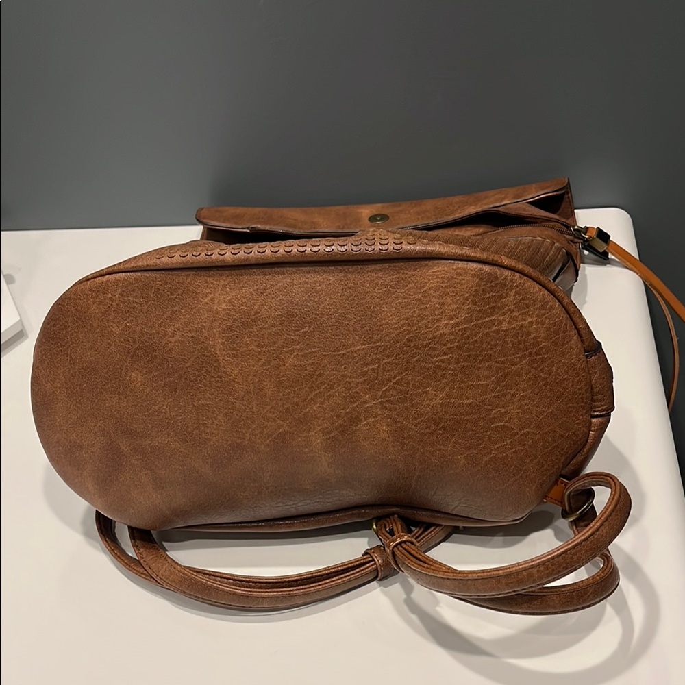 Brown Leather Backpack - image 5